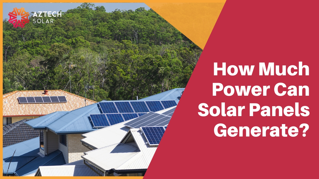 Residential rooftops with solar panels in bushland setting