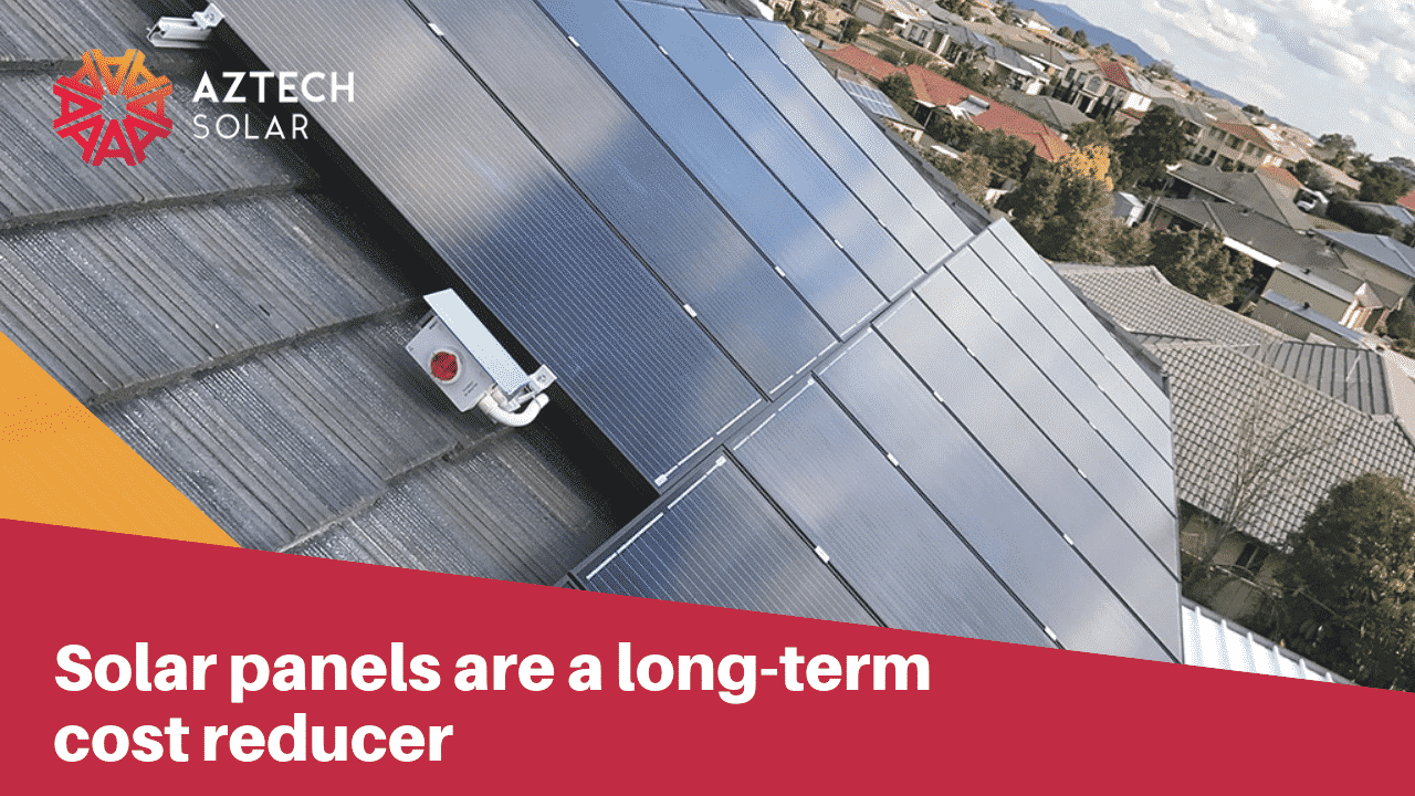 Rooftop solar panels on suburban Australian home