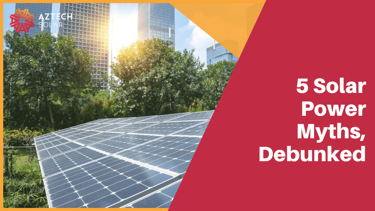 Solar panels in city park