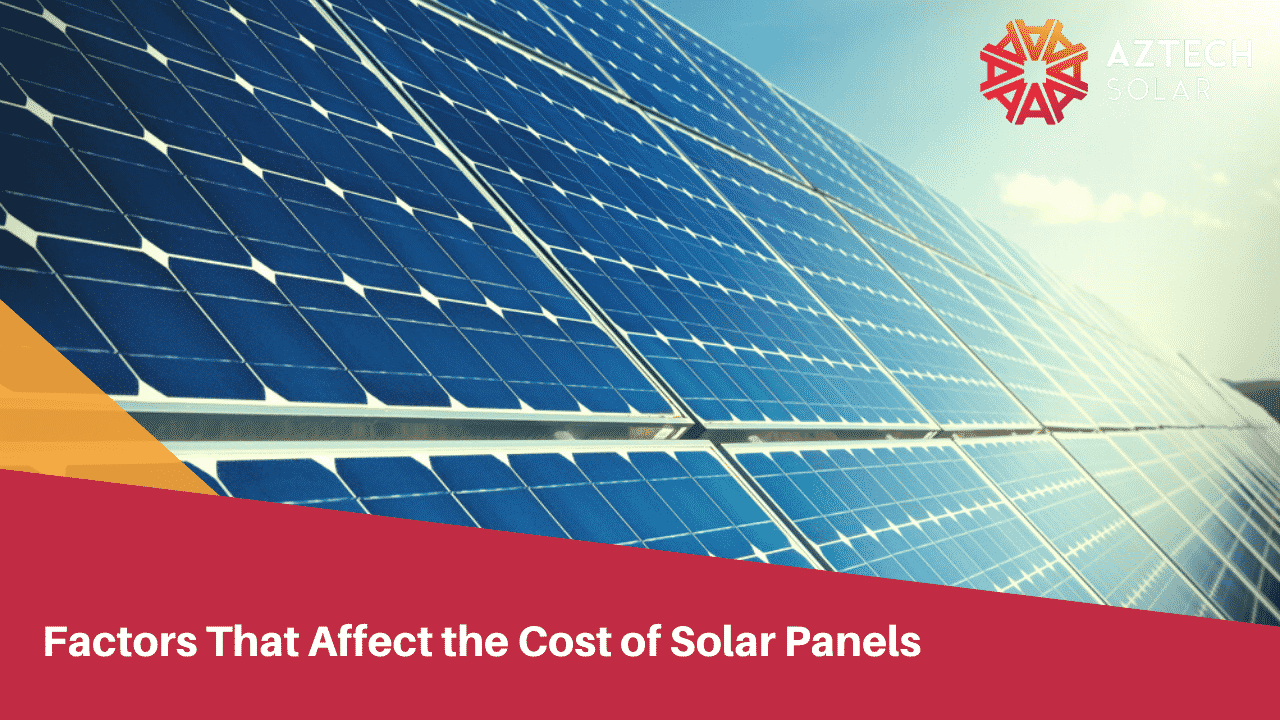 Solar panels with cost factors title banner