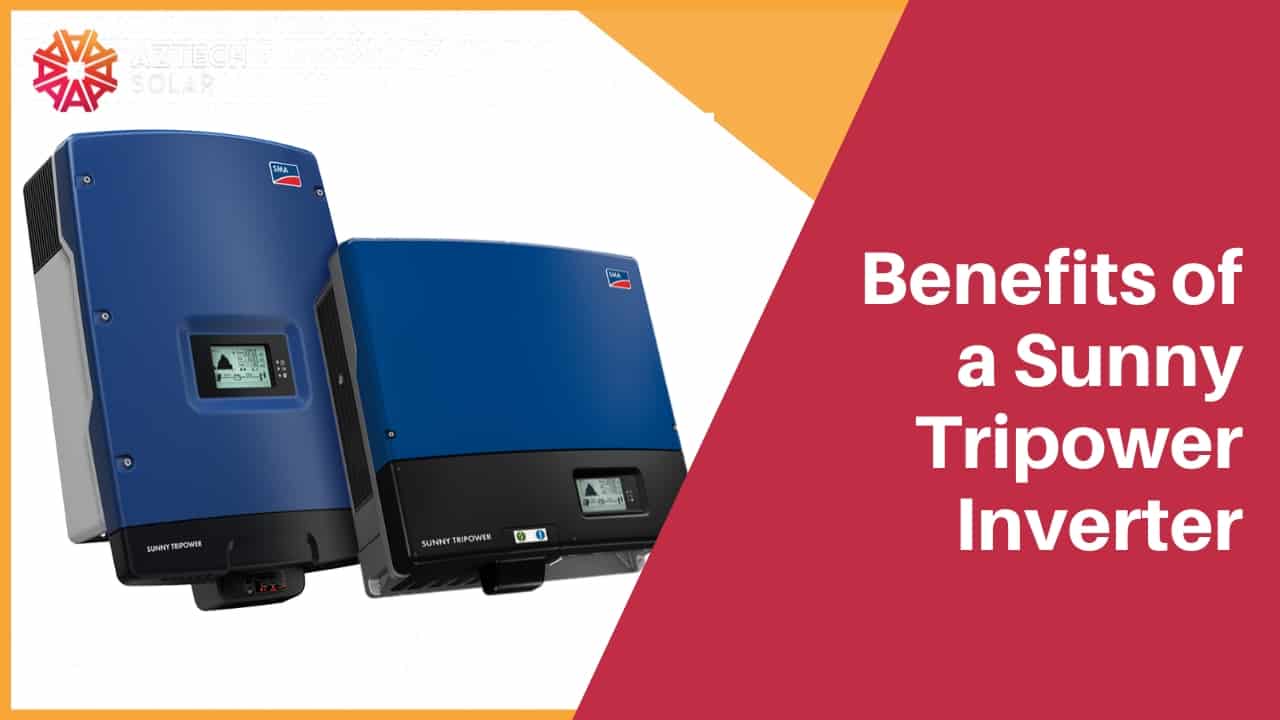 Two Sunny Tripower solar inverters with benefits text