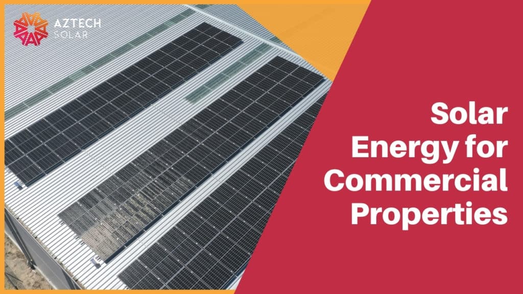 Rooftop solar panels on commercial warehouse building