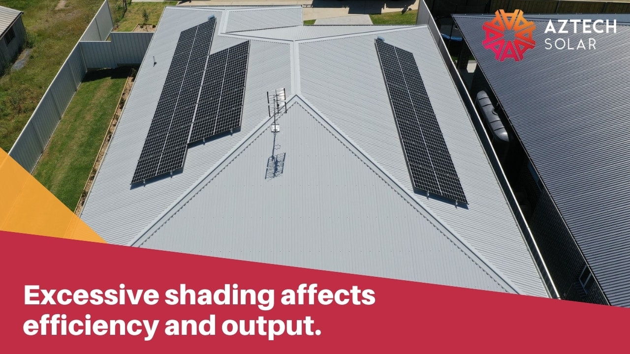 Excessive shading affects efficiency and output.
