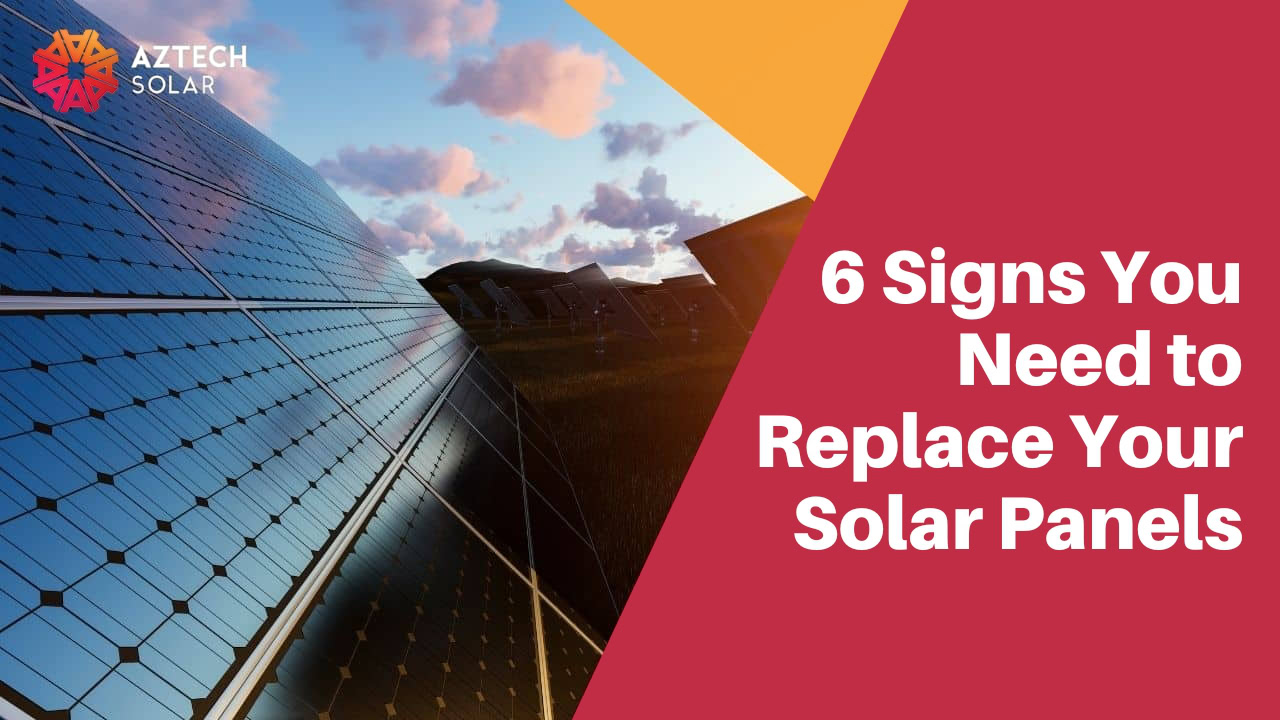 Solar panels at sunset with replacement message