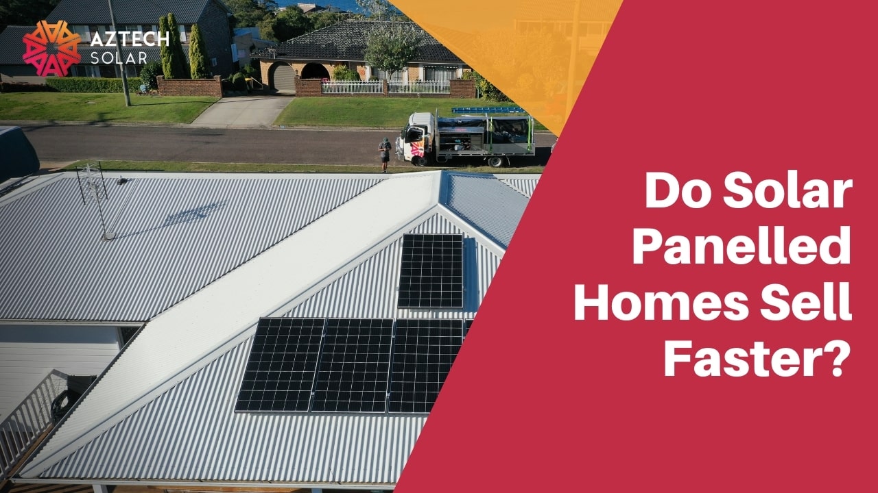 Residential rooftop solar panels on suburban Australian home