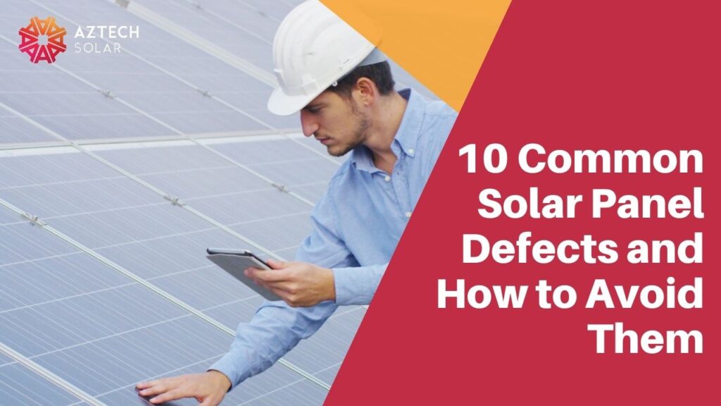 Man inspecting solar panels for defects