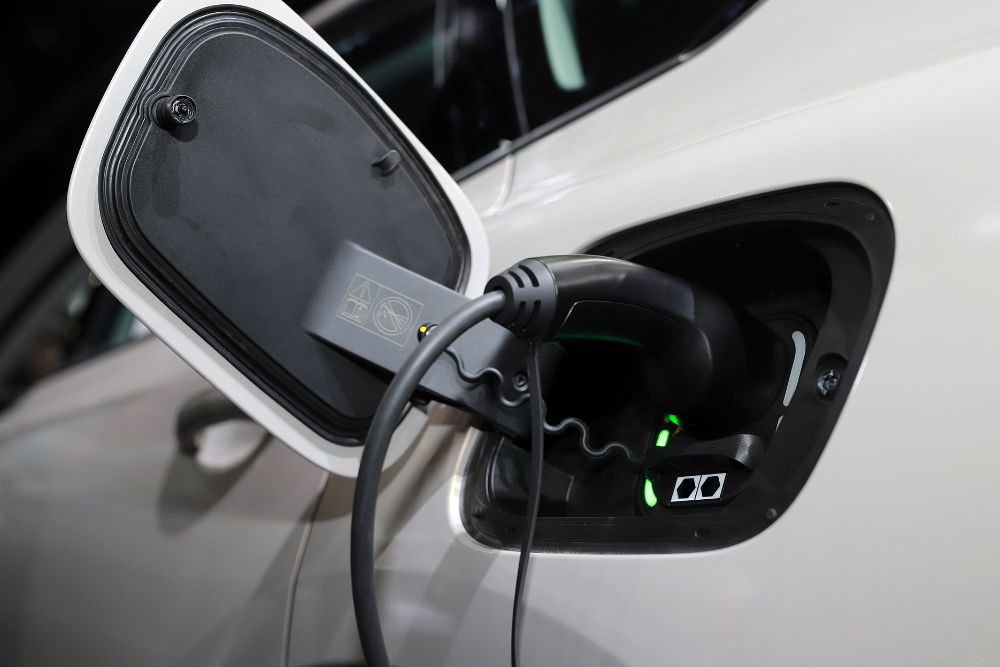 Electric vehicle being charged using solar power at a Central Coast home