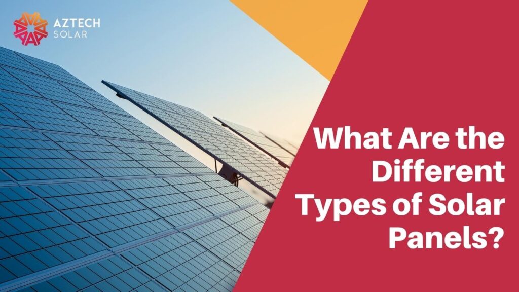 Different types of solar panels displayed outdoors