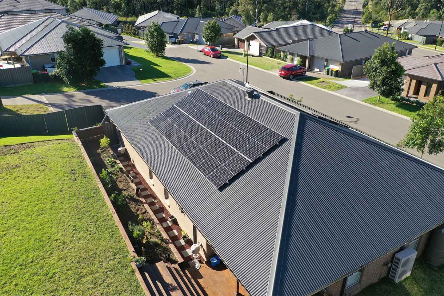 Rooftop PV panels installed for a Cameron Park home