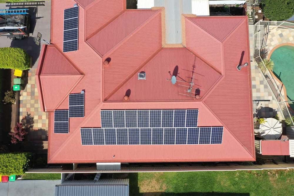 Solar panel system installed on a Cessnock home