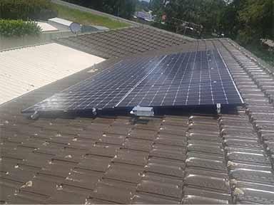 Solar panels installed on a rooftop