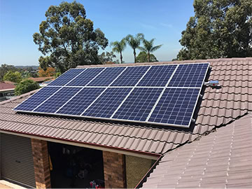 Solar panels installed on a roof in Australia.