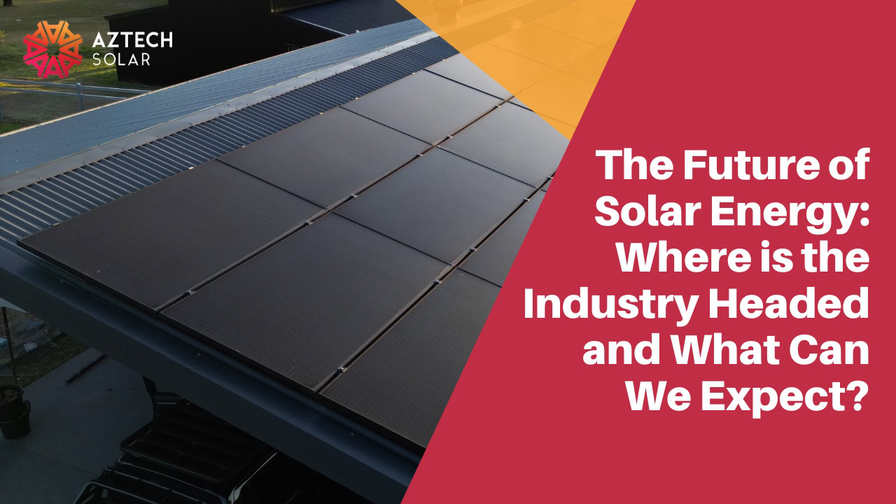 Rooftop solar panels with future industry headline
