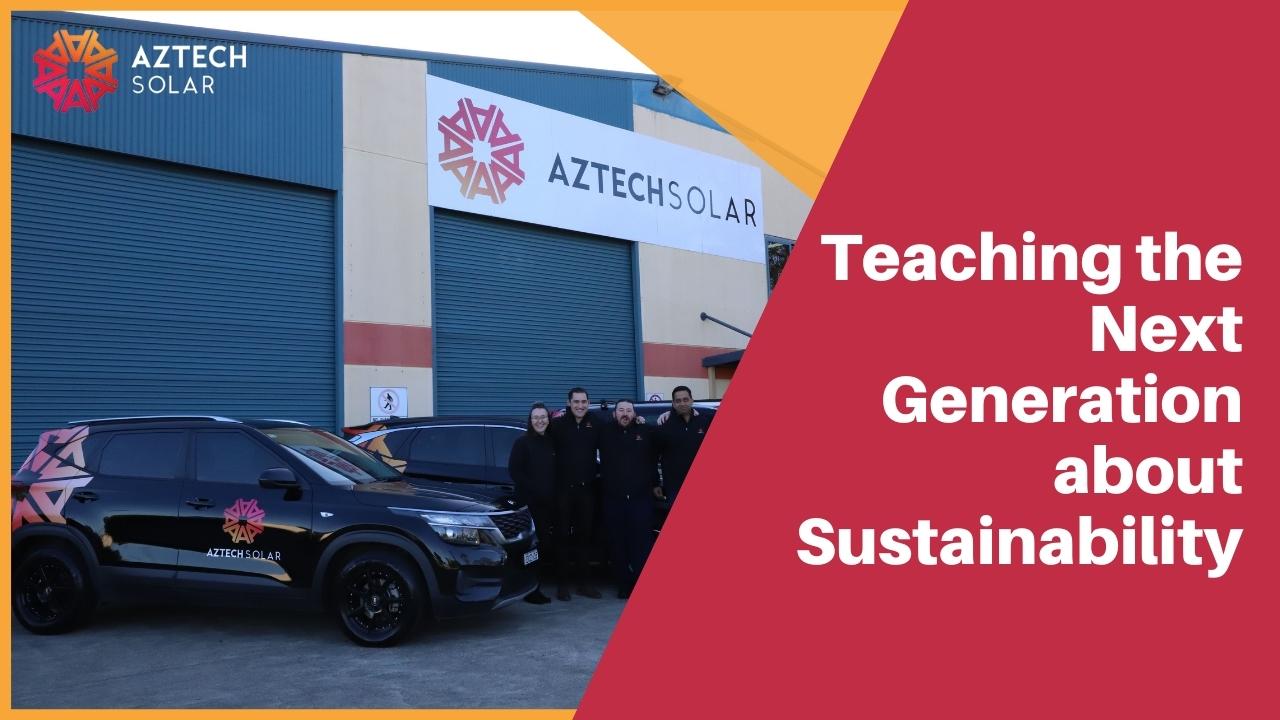 Aztech Solar team promoting sustainability education