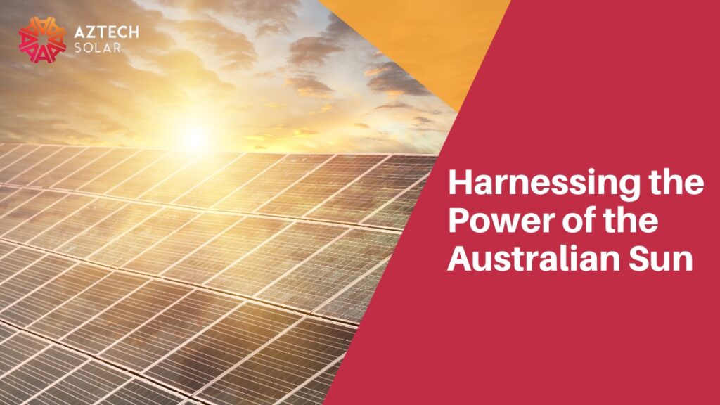 Solar panels at sunset, Australian solar energy promotion