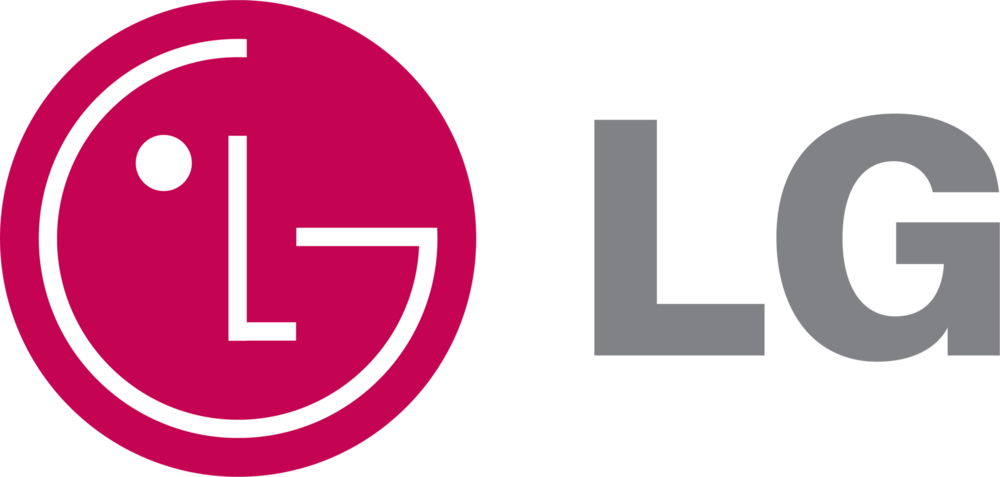 LG logo on pink background