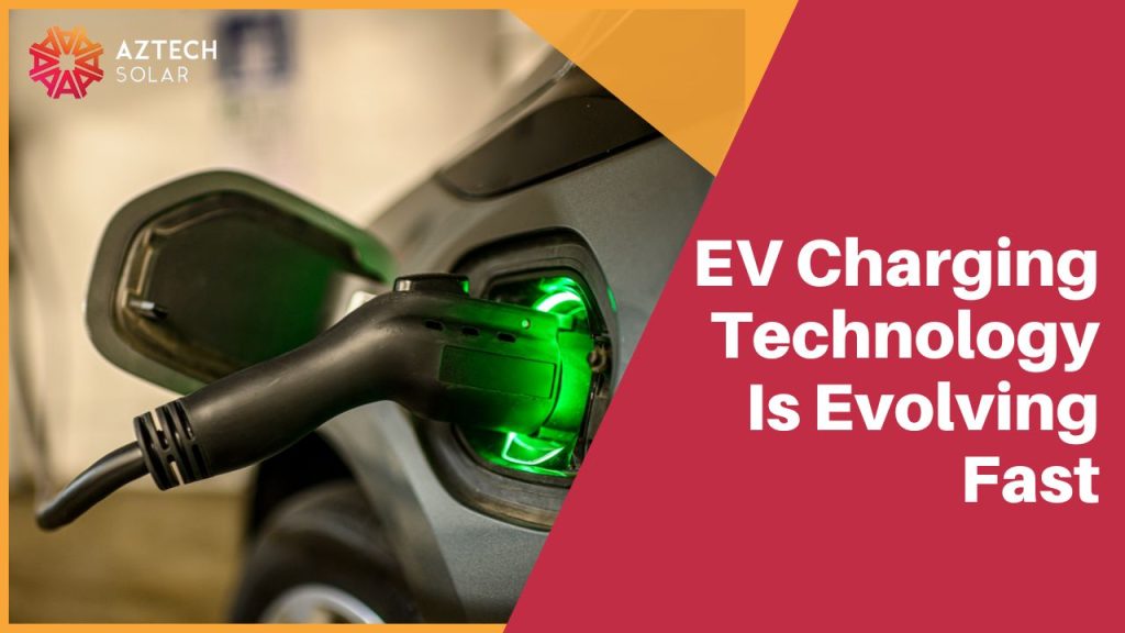 Electric vehicle charger in use