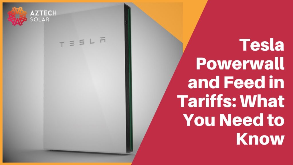 Tesla Powerwall with feed-in tariff information graphic