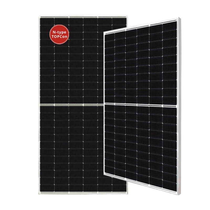 Two N-type TOPCon solar panels on white background