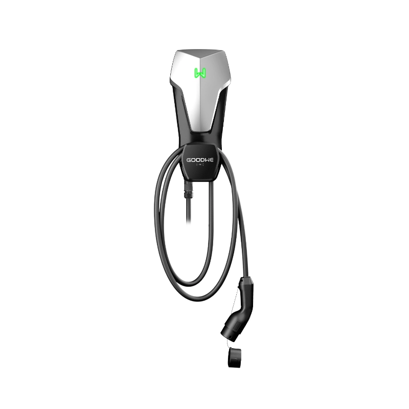 Wall-mounted GoodWe electric vehicle charger with cable